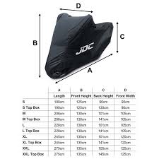 Details About Jdc Waterproof Motorcycle Cover Motorbike Breathable Vented Black Rain Large