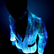 Led Jacket For Men Platinum Glow In Dark Fiber Optic Jacket Ymyw