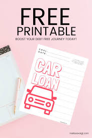 Debt Free Car Loan Printable Tracker Melissa Voigt