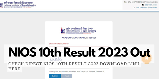 nios 10th result 2023 out get cl 10