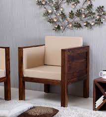 Buy Teak Wood One Seater Sofa