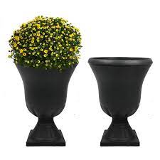 worth 22 inch urn planter black front