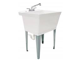white utility sink laundry tub with