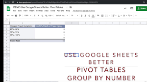 google sheets pivot tables group by
