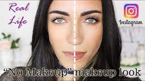 real life vs insram no makeup