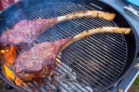 grilled tomahawk steak long bone