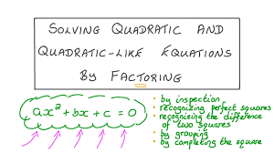 Lesson Solving Quadratic And