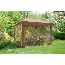 This gazebo canopy must not be left attached in windy or extreme conditions. Hampton Bay Stockton 12 Ft X 12 Ft Pop Up Gazebo Instant Canopy Ns Pug 144 300d The Home Depot