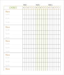 Kids Chore Schedule Template Family Chore Calendar Family