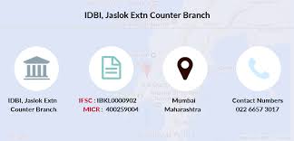 Idbi Jaslok Extn Counter Ifsc Code Ibkl0000902