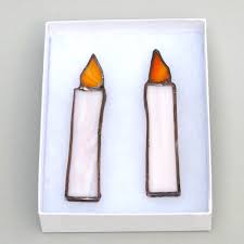 Stained Glass Candles Ornaments