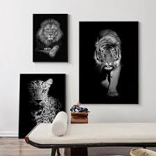 Poster Black And White Wall Art Lion