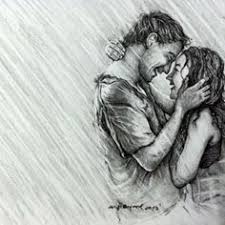 Love In The Rain In 2019 Romantic Drawing Romantic Couple