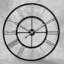 silver skeleton iron wall clock