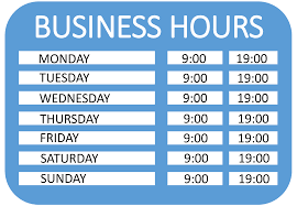 Business Hours Sign Template Printable Business Hours Sign