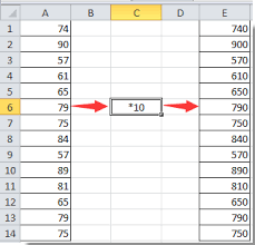 a column by a number in excel
