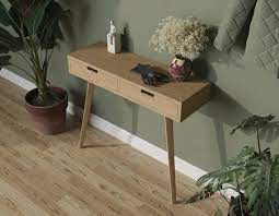 Narrow Wood Console Table With Drawers