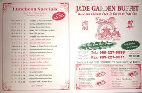 menu of jade garden restaurant