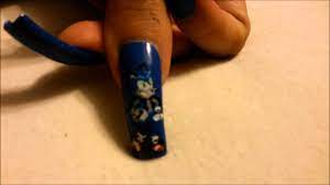 sonic the hedgehog nail art