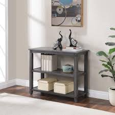 Slate Gray Rectangle Wood Console Table