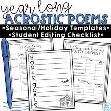 Acrostic Poem Templates By Think Grow Giggle Teachers Pay