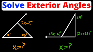 exterior angles theorem solve for x
