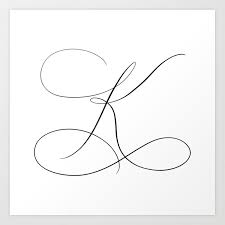 Letter K In Calligraphy Calligraphed