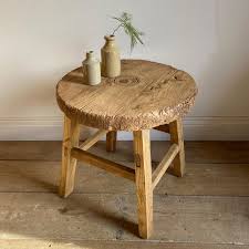 Reclaimed Elm Round Side Table Home