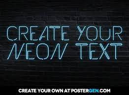 neon text generator postergen com
