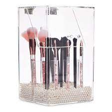 acrylic clear makeup brush holder with