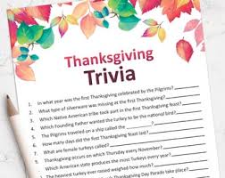 Thanksgiving crosswords, trivia games, word searches, memory games and jigsaw puzzles provide fun for the whole family. Thanksgiving Trivia Etsy