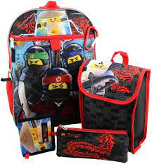 Buy LEGO LNCF519ZA Ninjago 16 Backpack 5pc Set with Snack Tote, Wallet,  Pencil Case and Carabiner Clip, Black Online in India. B07CRN1YG8
