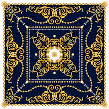 Versace Style Pattern Ready For Textile Scarf Design For Silk Print  gambar png