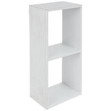 White Two Tiered Wood Wall Shelf