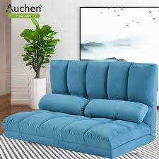 auchen floor sofa folding floor sofa bed floor chair double chaise lounge sofa chair floor couch with two pillows blue size 45 3l x 23 4w x