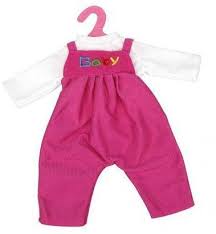 Magideal White T Shirt Fuchsia Bib Overalls Outfit For Bitty