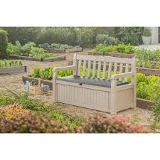 keter eden garden bench outdoor waterproof storage with embly