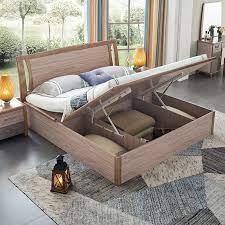Nordic Solid Wood Storage Bed Modern