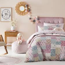 daisy patchwork quilted quilt cover set