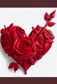 free romantic red rose flowers heart shape