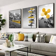 Discover hidden treasures and special objects in over 80 different categories Black And White Photograph Landscape Picture Home Decor Nordic Canvas Painting Wall Art Yellow Scenery Art Print For Living Room Nordic Wall Decor