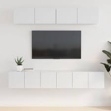 5 Piece Tv Cabinet Set High Gloss White