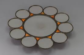 Orange Glass Wall Mirror 1960s