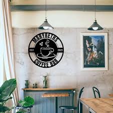 Custom Coffee Bar Metal Wall Art Coffee