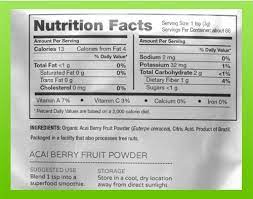raw nutritional acai berry powder 200g