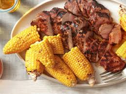 grilled pork tenderloin with corn on