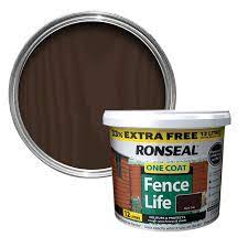 Dark Oak Ronseal One Coat Fence Life 5ltr