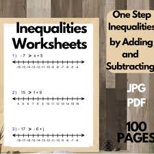 Inequalities Worksheets One Step