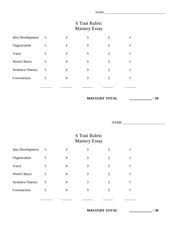 Five paragraph essay rubric middle school   Writing in english     Pinterest
