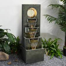 resin outdoor waterfall fountains
